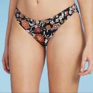 5. Women’s Hipster Bikini Bottom Shade & Shore Black Floral Size: S
